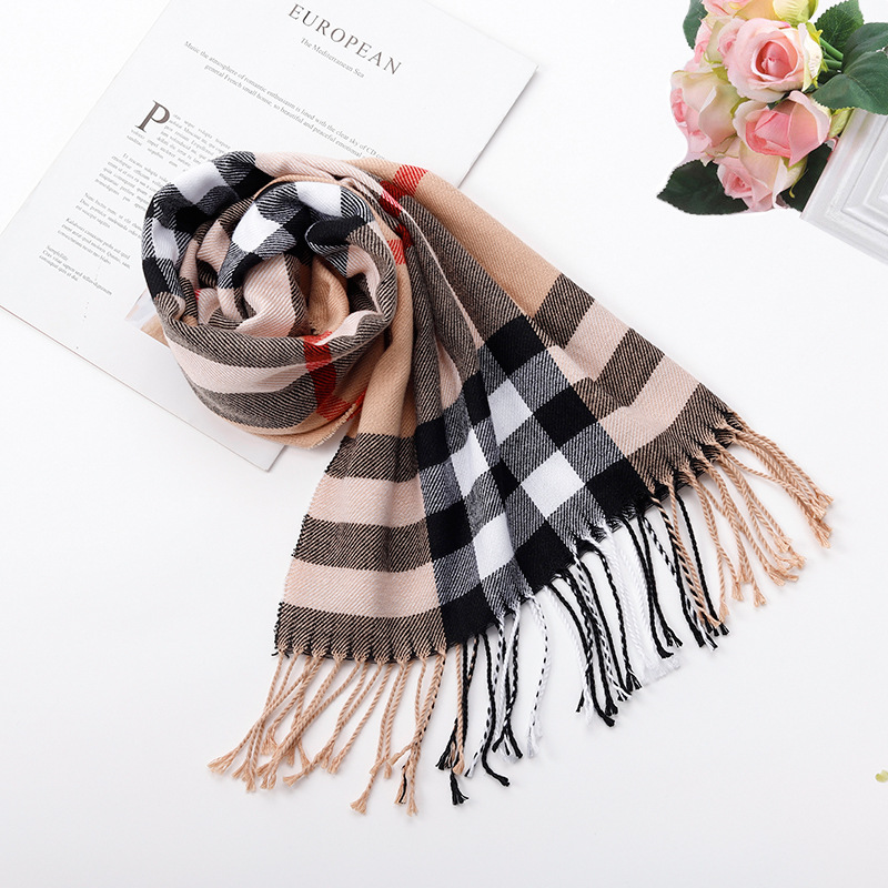 Autumn And Winter British Style Plaid Scarf Winter