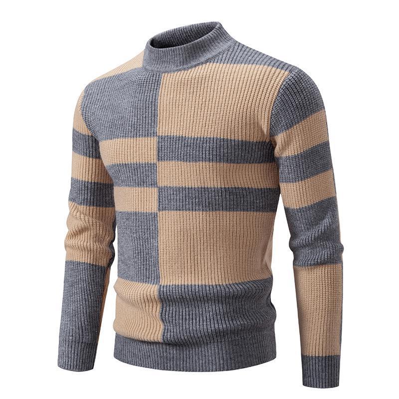 Men’s Half-high Collar Slim-fit Jumper Knitwear Korean Youth Fashion Casual Top