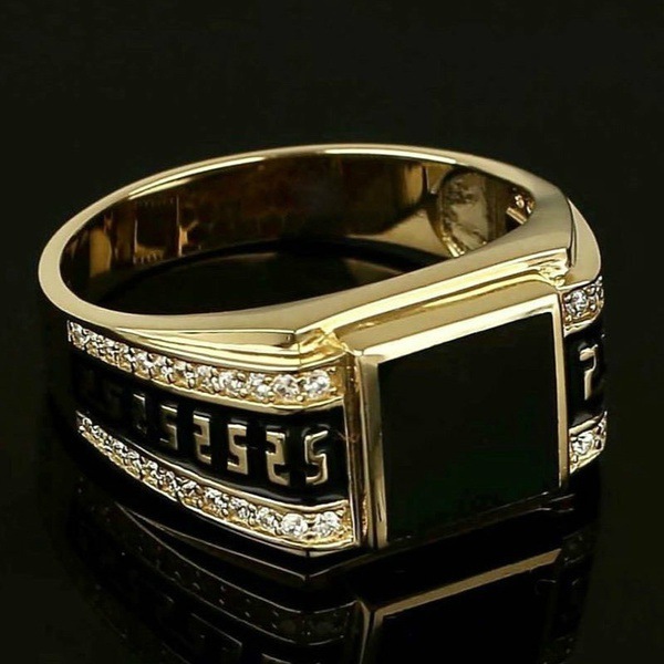 Men’s Simple Rhinestone All-Match Ring