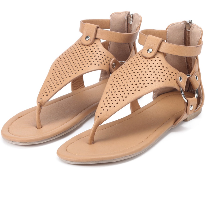 Thong lace ladies sandals openwork flat sandals