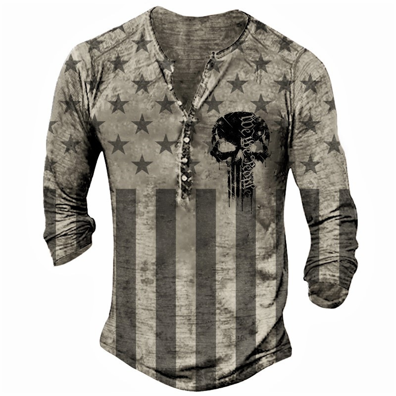 Printed Men’s Street Long-sleeved Sports T-shirt