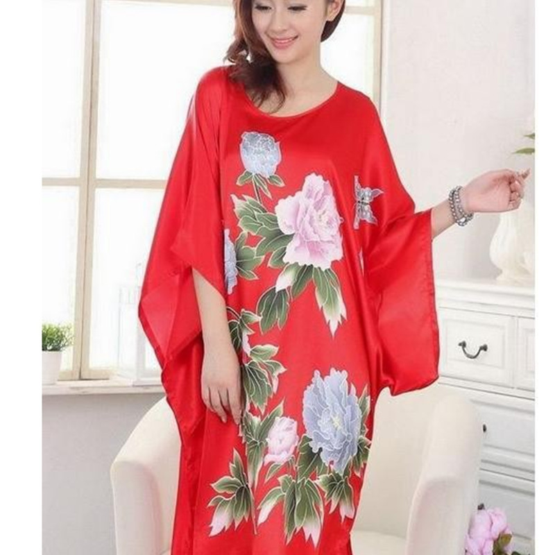 Imitation silk home nightdress