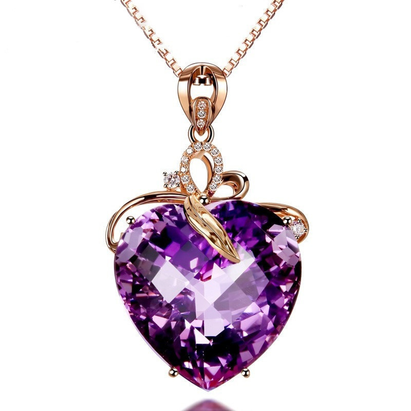 Heart-shaped amethyst pendant