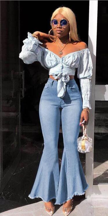 Denim bell bottoms