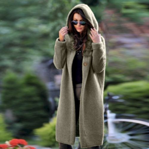 NEW Women’s Baggy Cardigan Coat Tops Ladies Chunky Knitted Sweater Jumper Hood