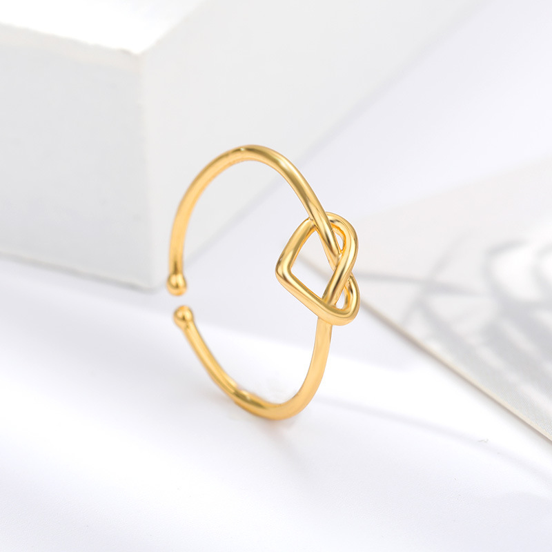 Stainless Steel Plated 18K Gold Love Heart-shaped Ring Female