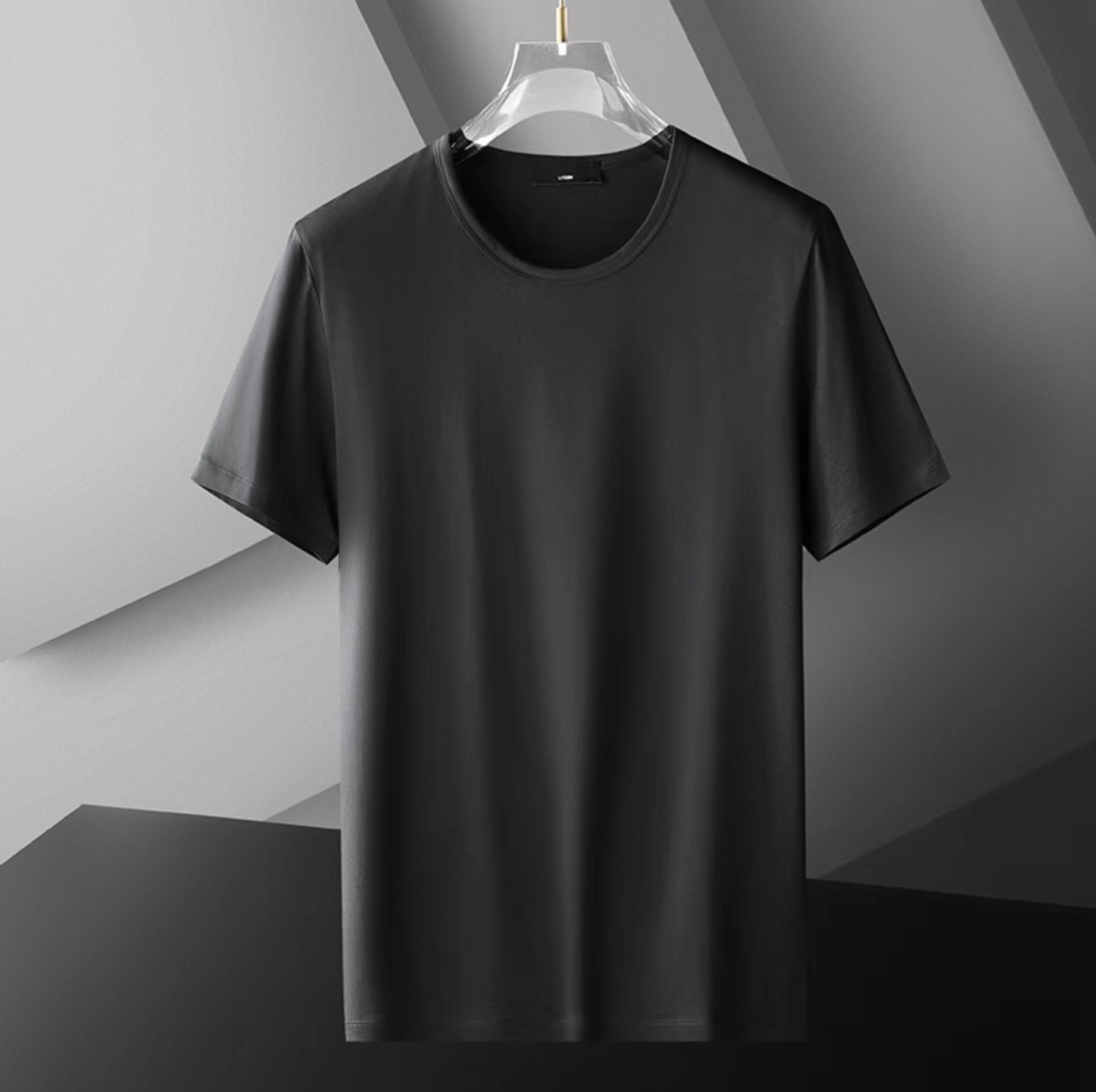 Men’s Short-sleeved Solid Color Summer Thin Quick-drying Stretch Modal Cotton Ice-feeling Top