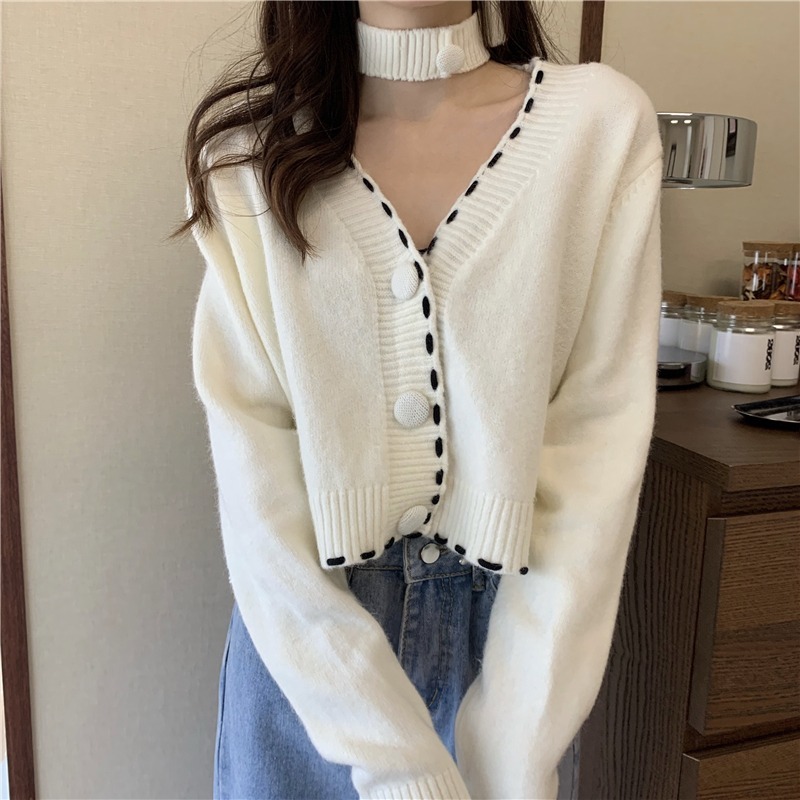 Knit Cardigan Chic Design Female Sweater Coat