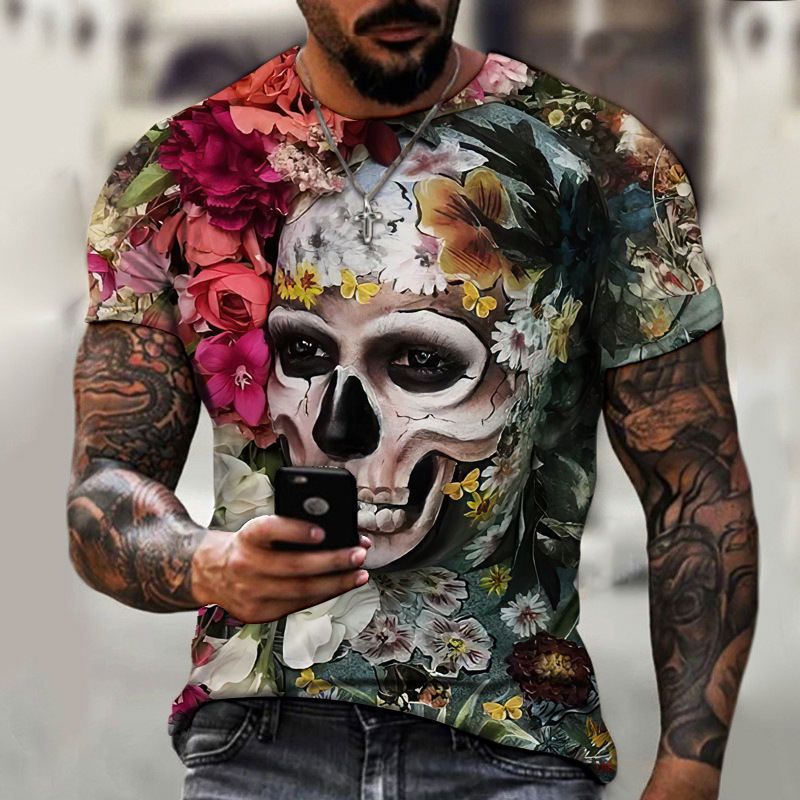 Summer Men’s 3D Digital Printing T-shirt Short Sleeve