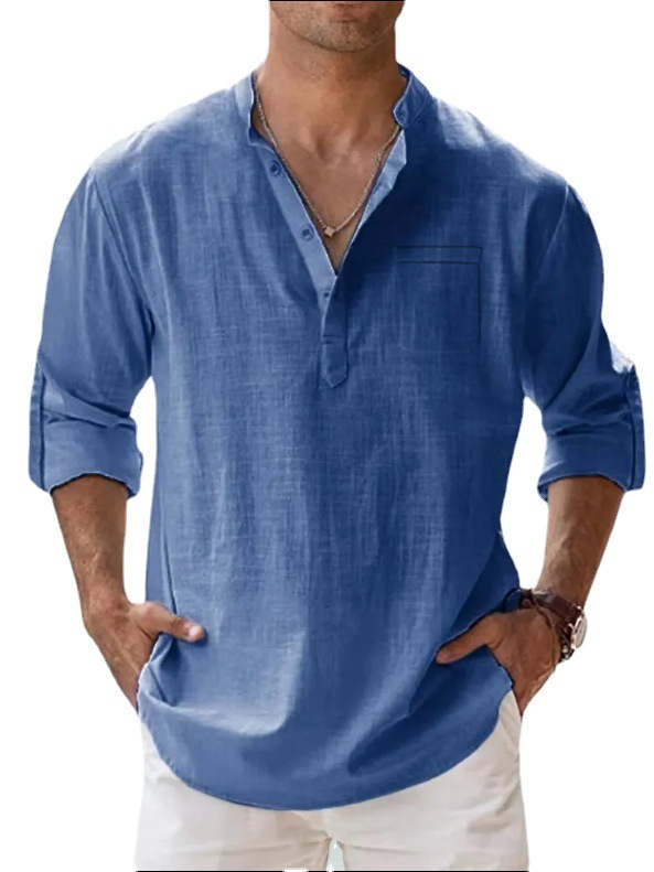 Casual Men’s Loose Fitting Shirt With Long Sleeves