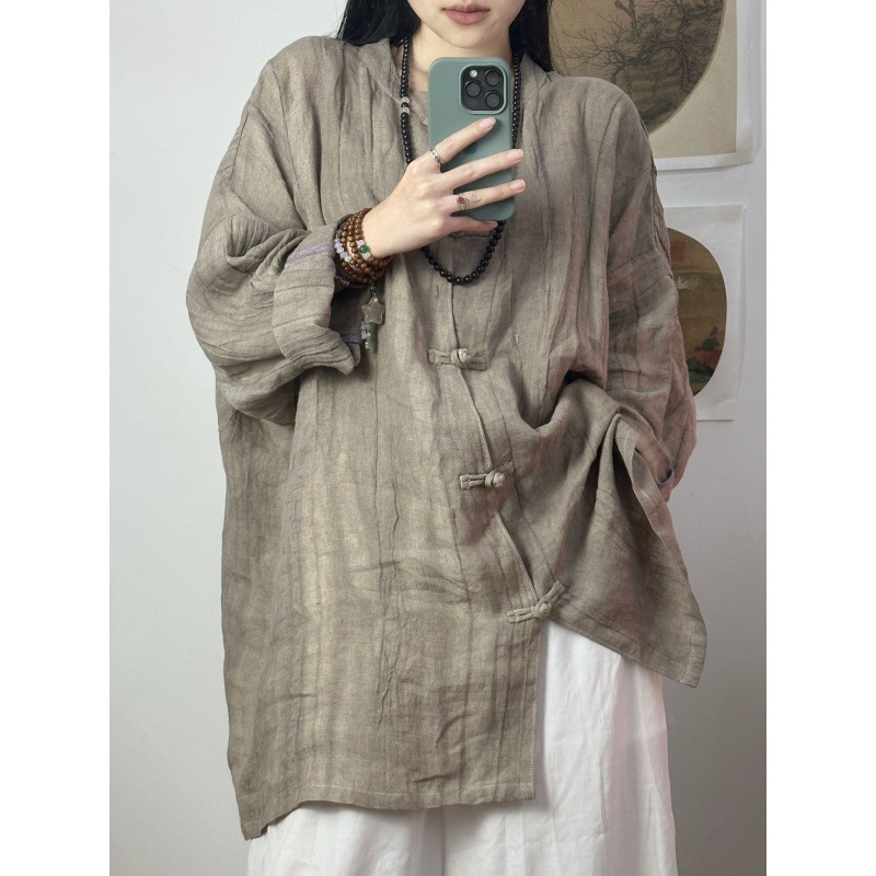 Women’s Loose Fitting Chinese Style Cool Feeling Shirt