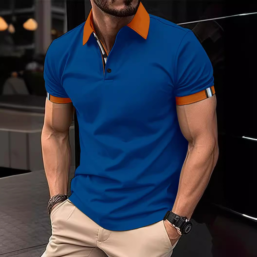 Men’s Casual Button Solid Color Short Sleeves