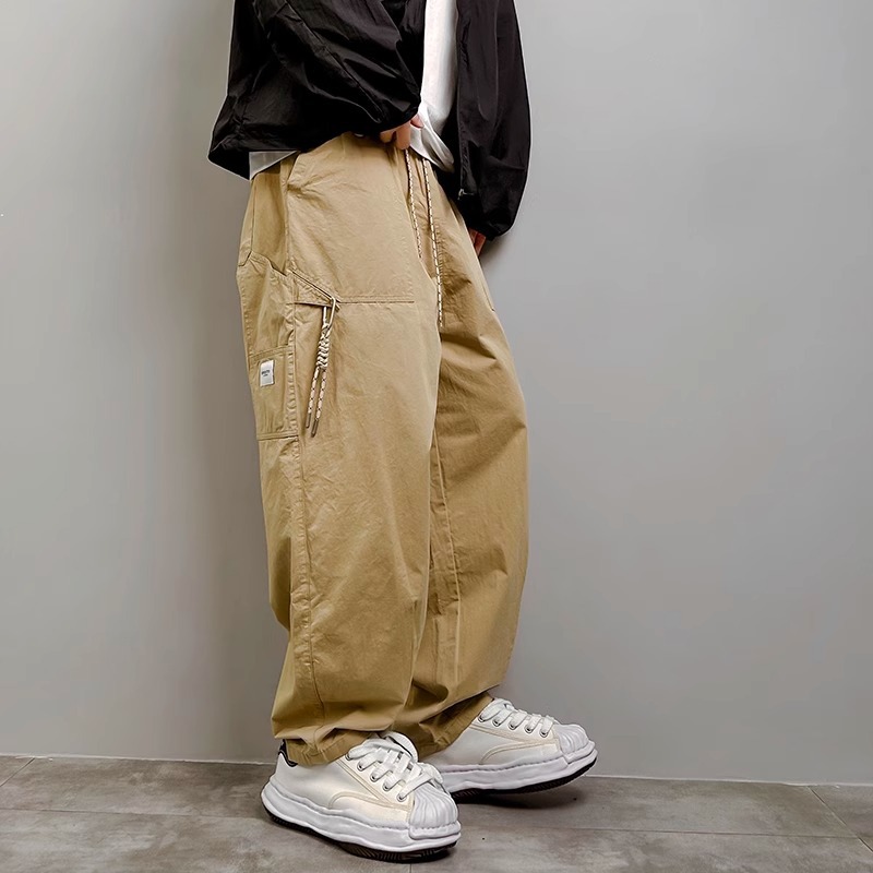 Men’s Design Sense Niche Loose Straight-leg Pants