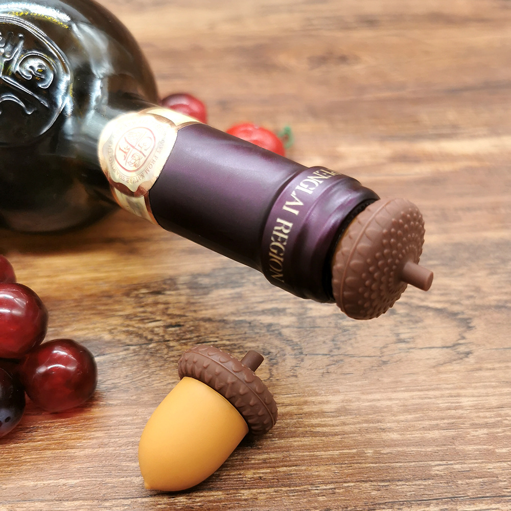 Silicone Acorn Mini Wine Bottle Stopper