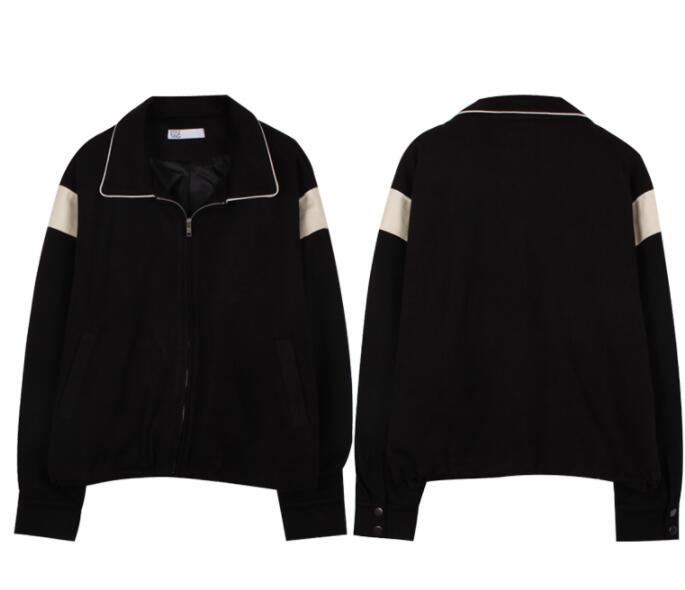 Women’s Loose Gentle Black POLO Collar Jacket