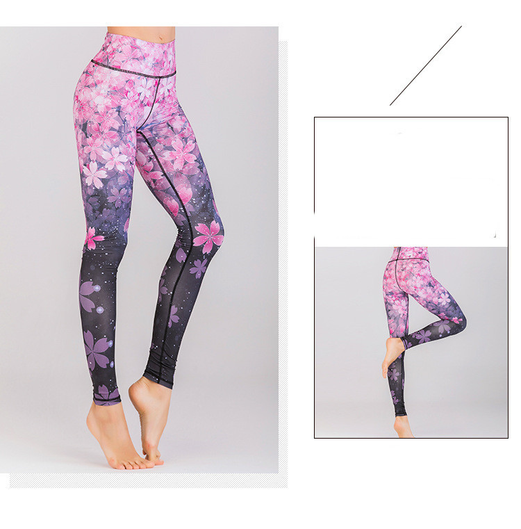 Short Sleeve Top Sports Fitness Pants Printed Yoga Suit