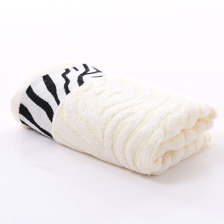 Tiger Pattern Bamboo Fiber Towel Soft Plain Jacquard Embroidery