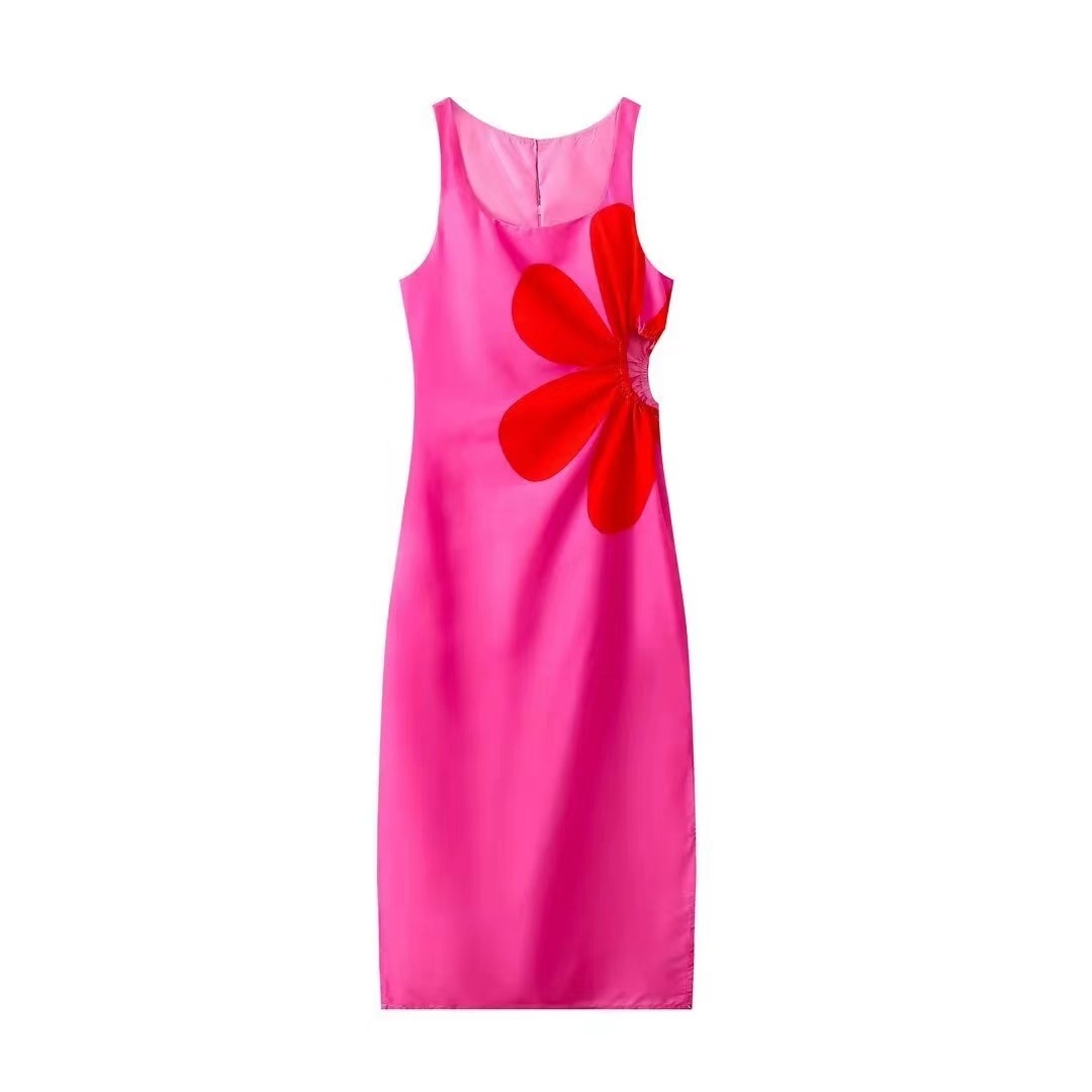 Spring New Women’s Clothing Stylish Simple And Versatile Flowers Dress