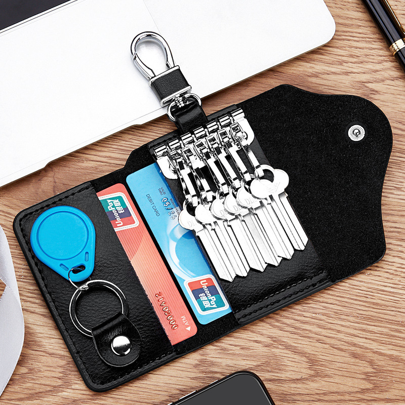 Men’s Multi-functional High-grade Genuine Leather Keychain Card Holder Large Capacity Storage Fantastic