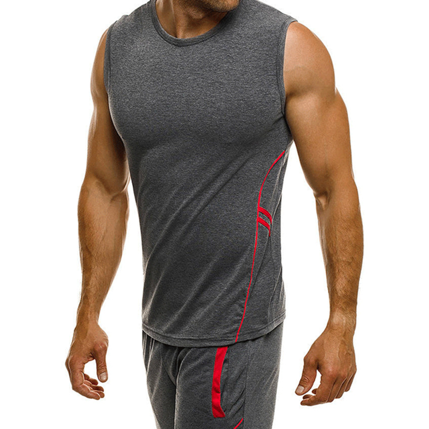 Quick-drying men’s sleeveless T-shirt suit