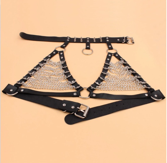 Pointed Rivet Punk Collar Belt Jewelry Waist Chain Belt Body Chain