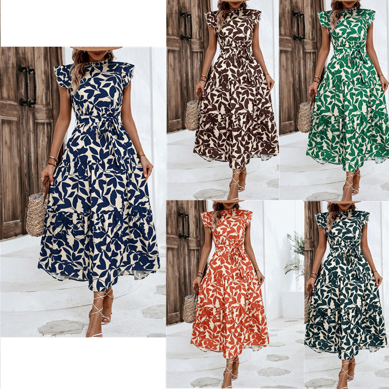 Women’s Clothing Fashionable Stringy Selvedge Lace Printing Dress