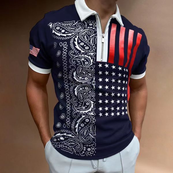 Summer Men’s Casual Digital Printed Short-sleeved T-shirt