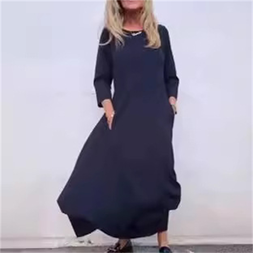 Women’s Fashion Loose Casual Cotton And Linen Dress