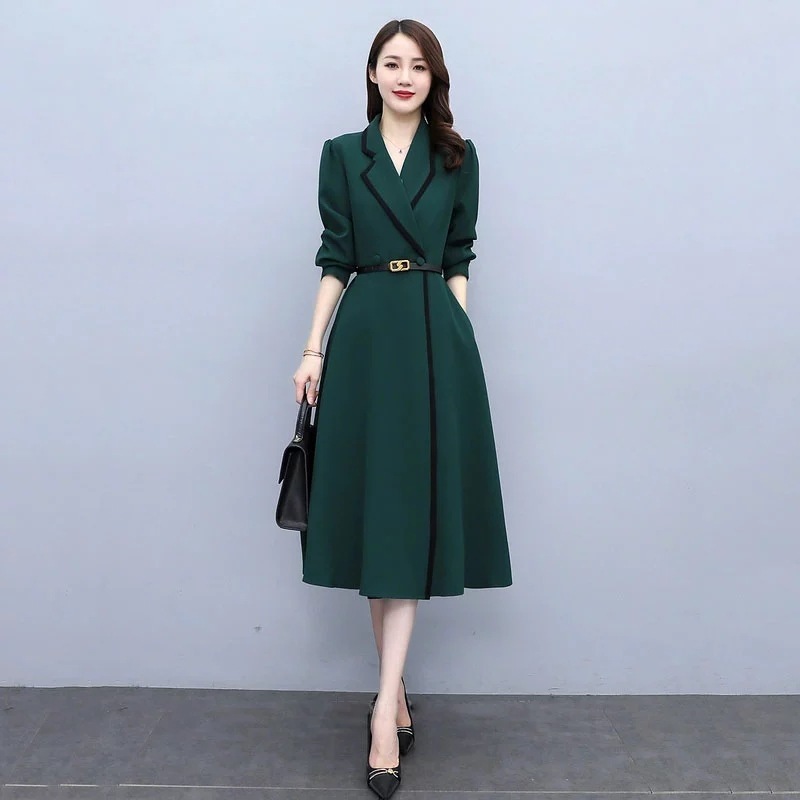 Women’s Dress Suit Long Large Size Waist High-end Temperament