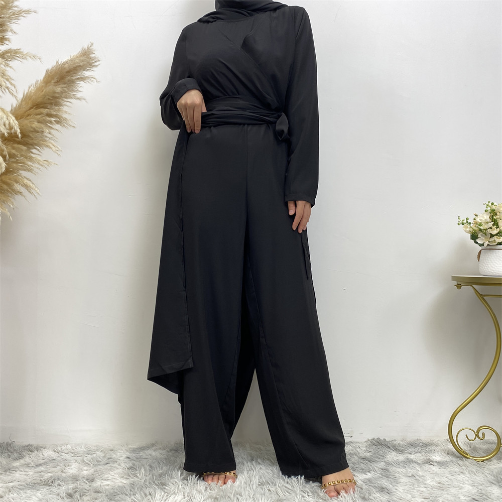 Clear Color V-neck Patchwork Jumpsuit Wide Leg Pants