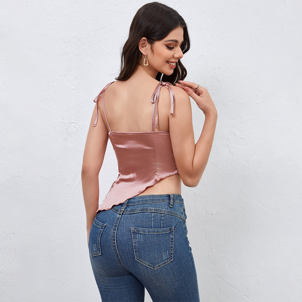 Women’s Fashion Lace-up Slim-fit Short Top