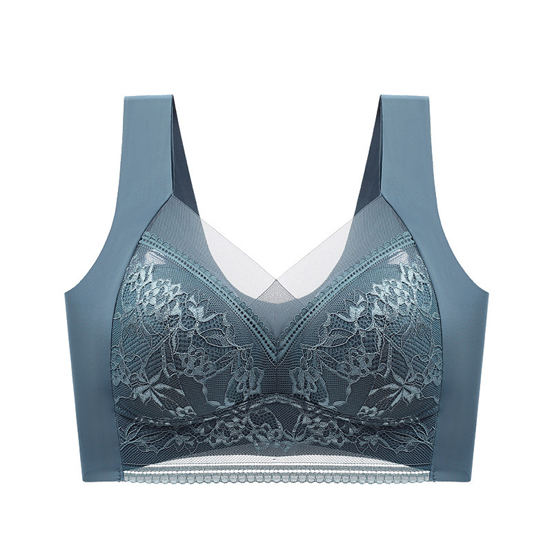 Women’s Lace Seamless Ice Silk Gathering Bra