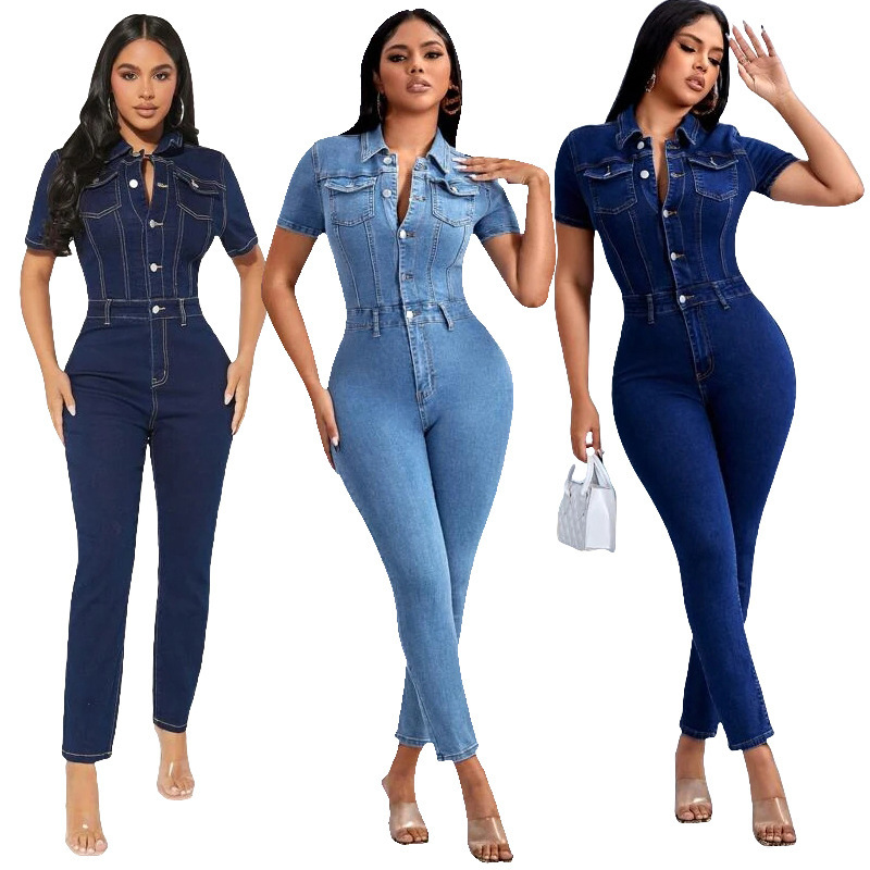 Fashion Skinny Denim Jumpsuit Women’s Jeans