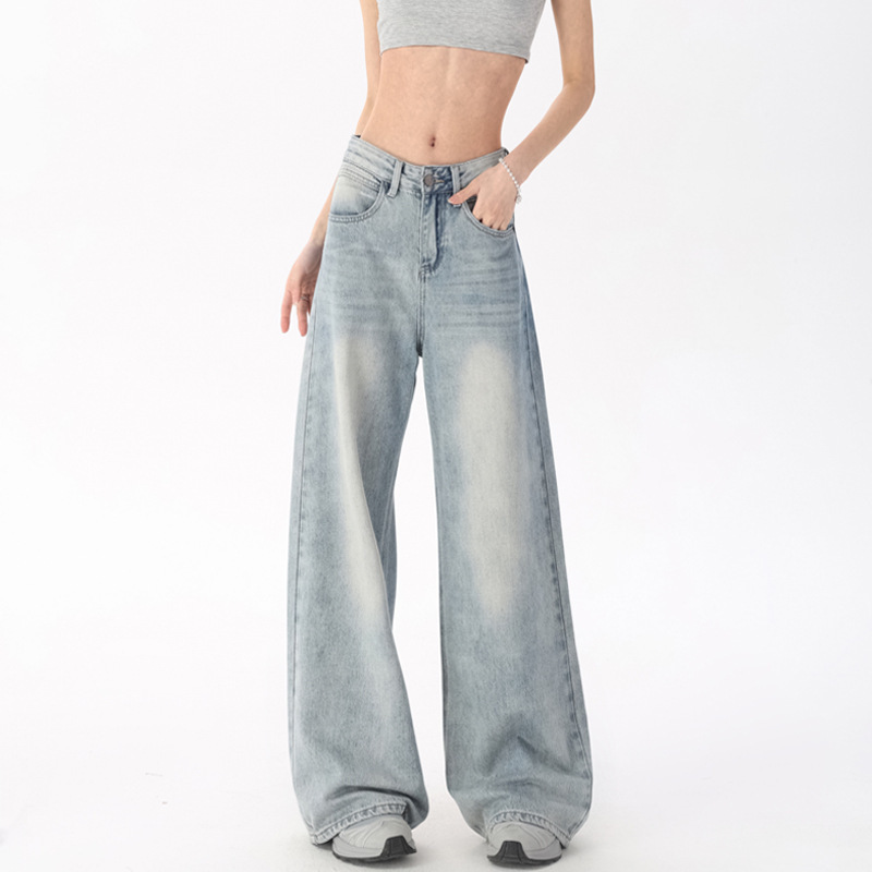 Retro Denim Women’s Straight-leg Trousers