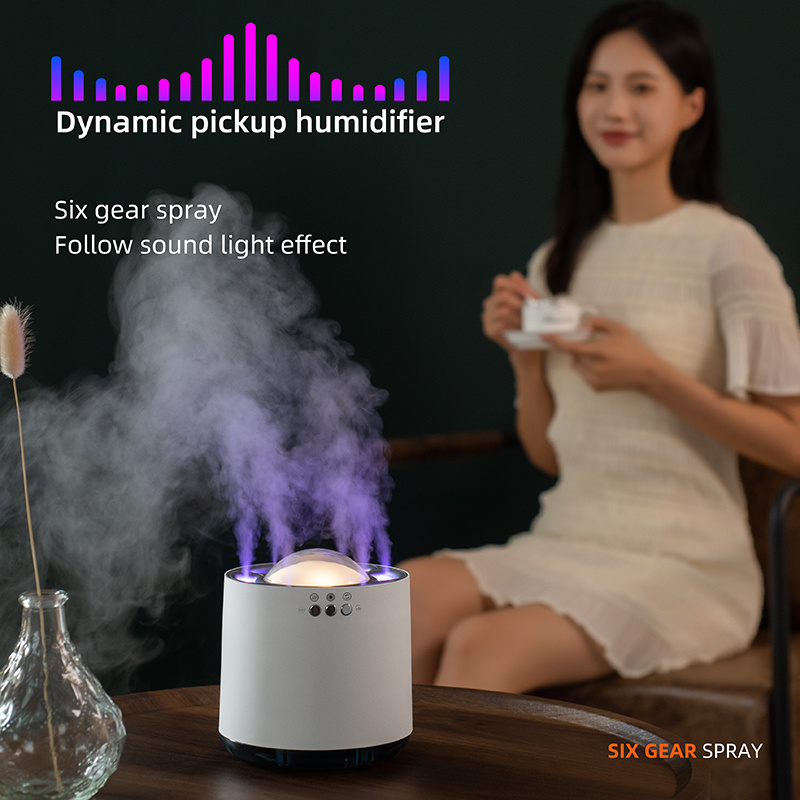 Voice Control Colorful Led Lamp Humidifier 800ml USB Cool Mist Ultrasonic Smart Home H20 H2o Dynamic Air Humidifier