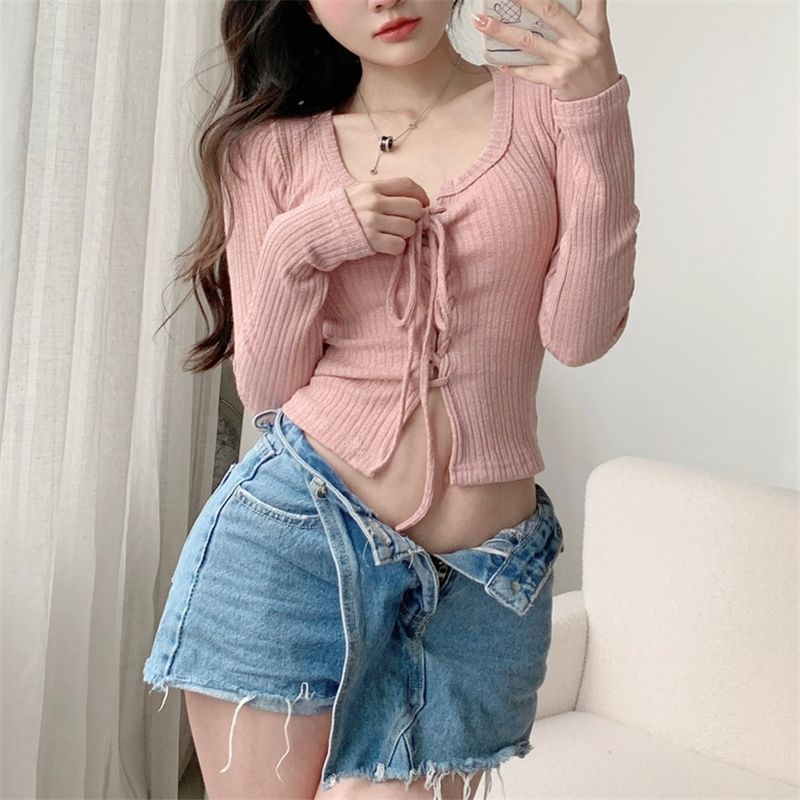 Fashion Ladies Bow Long Inner Bottoming Shirt