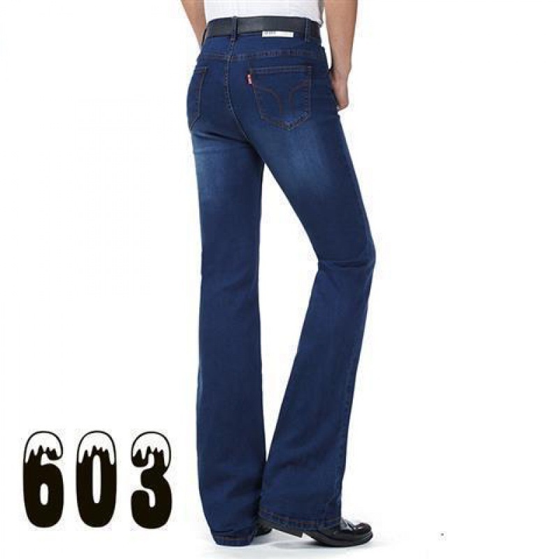 Men’s Flared Pants Elastic Denim