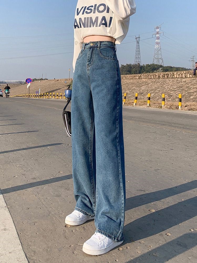 Wide Leg Jeans For Women Bottom Baggy Denim Pants Trousers