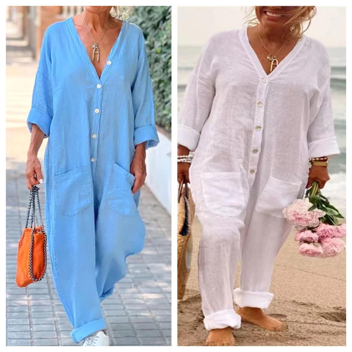 Women’s Fashion Casual Cotton And Linen Jumpsuit