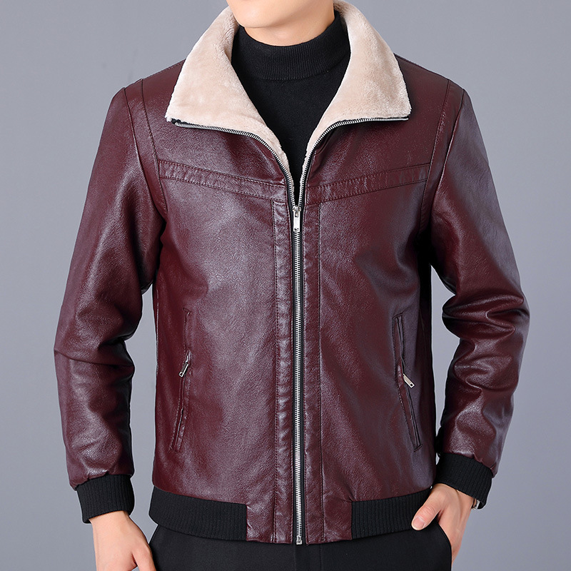 Men’s Fashion American Hong Kong Style PU Leather Short Jacket