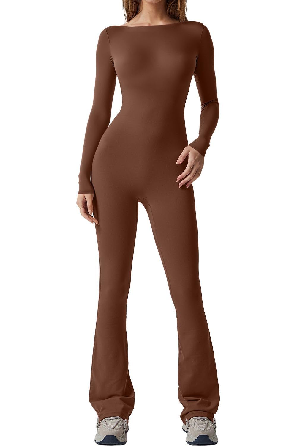 Women’s Solid Color Long Sleeve Jumpsuit