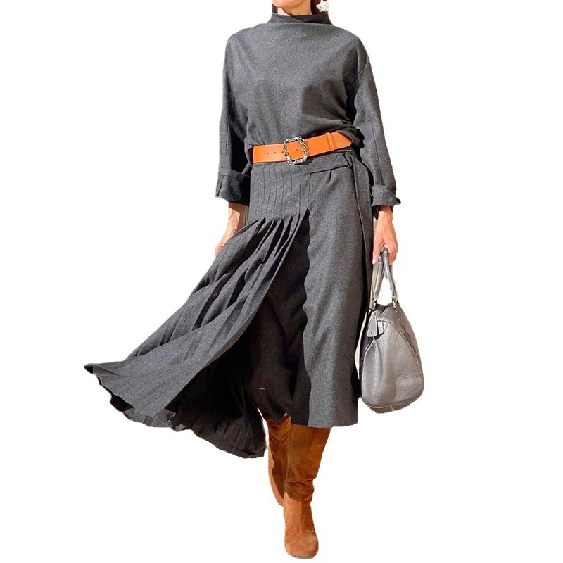 Women’s Suit Autumn New Long Sleeve Loose Solid Color Dress Two-piece Set