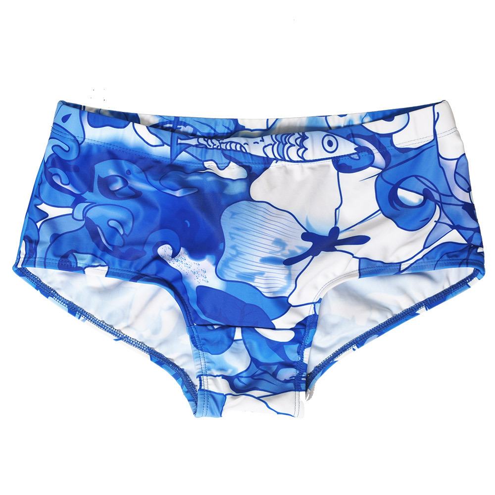 Printed Fashion Boxer Swimming Trunks For Men