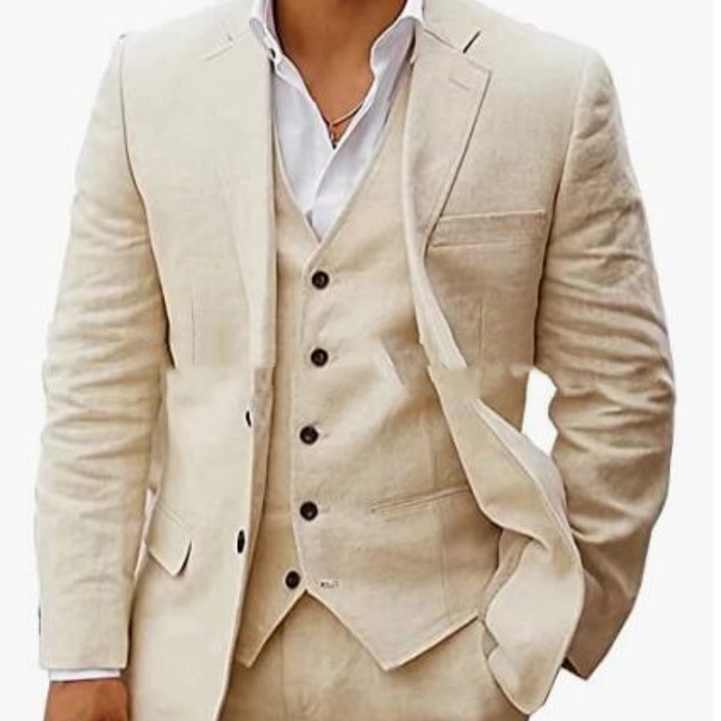 Linen Business Casual Suit Men’s Six-piece Set Suit