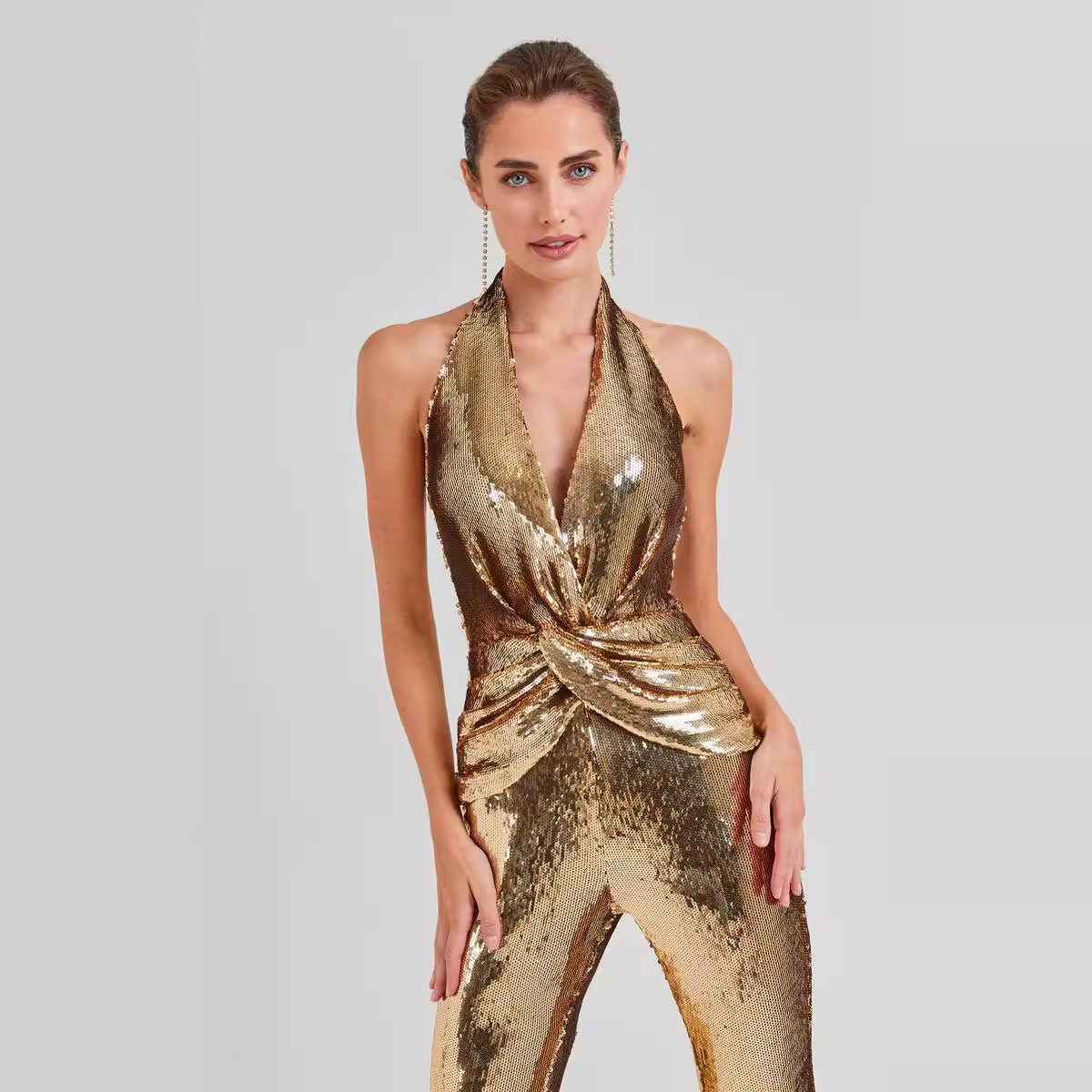 Elegant Graceful Backless Sequined Women’s Jumpsuit