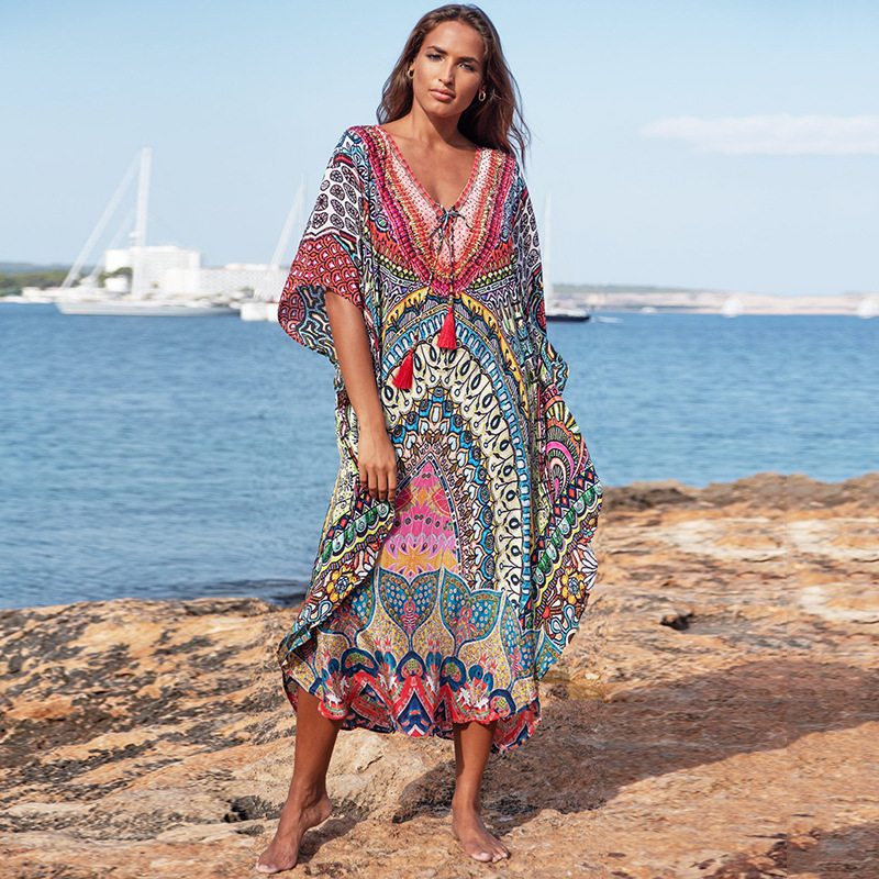 Oversized Loose Plus Size Vacation Dress Bikini Cover-up Robe