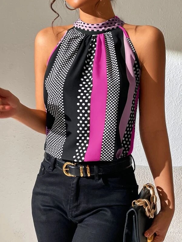 Women’s Polka Dot Color Matching Camisole