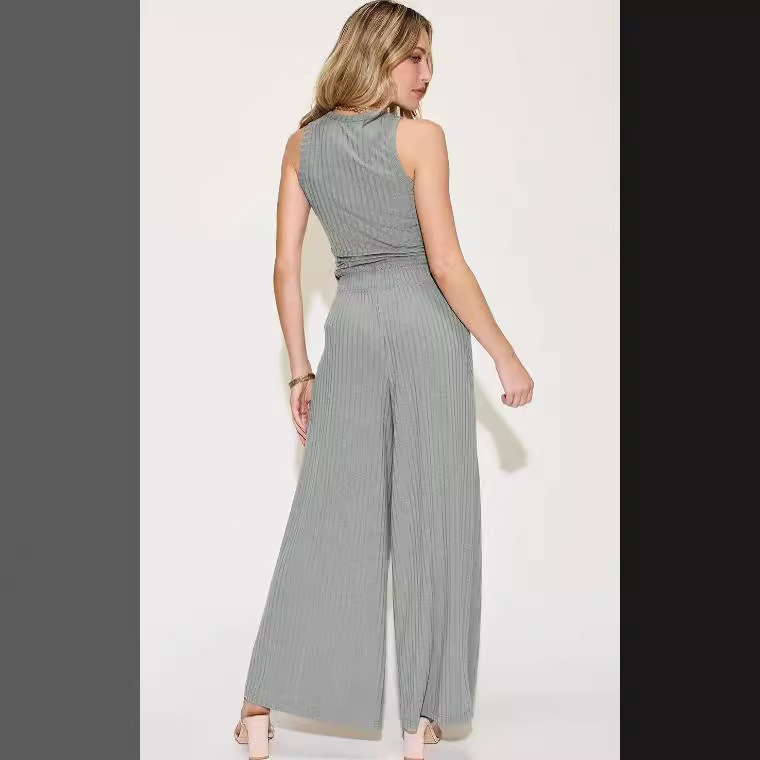 Outstation Fashion Casual Vest Wide Leg Pants Suit