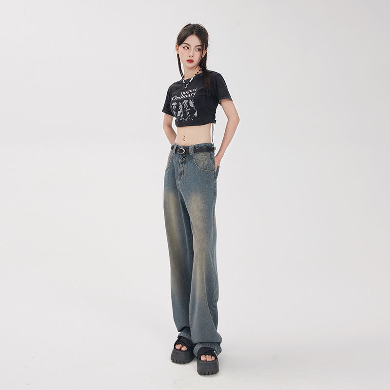 Retro Starry Sky Pattern Women’s Loose Fitting Jeans