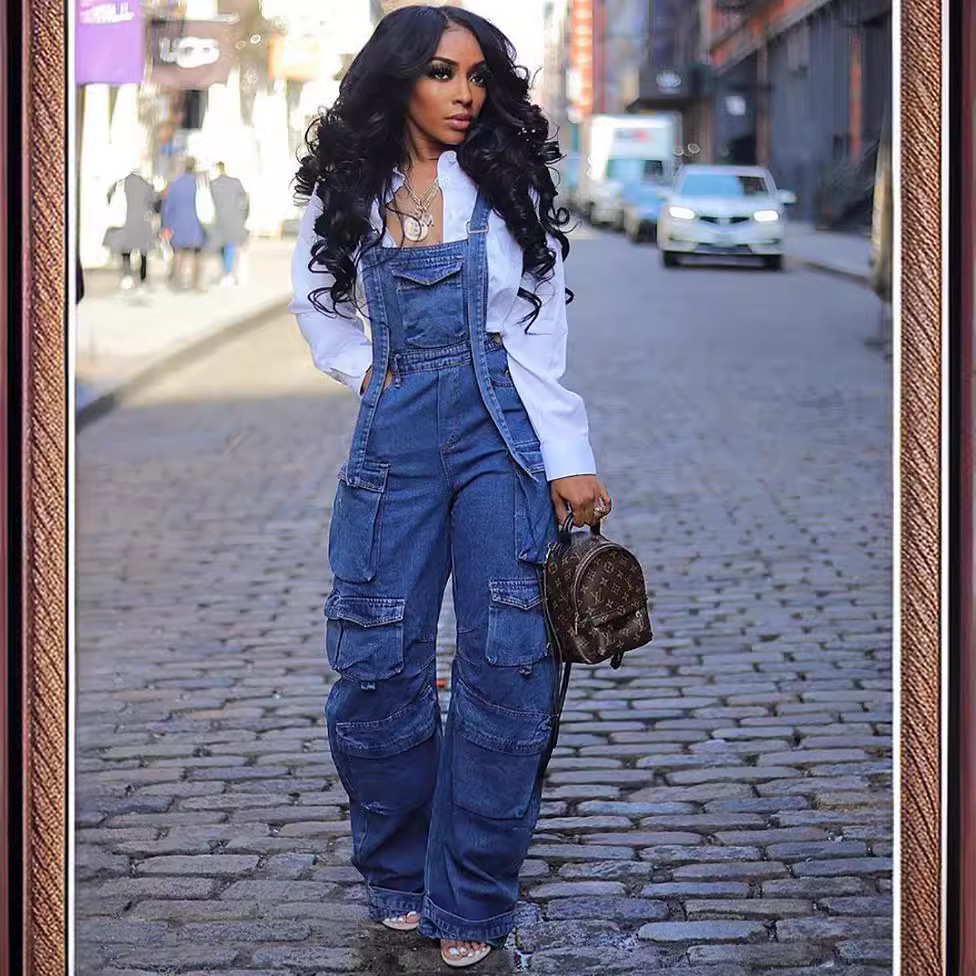 Women’s Fashion Loose Denim Jumpsuit